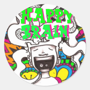 Rond Happy Cerveau Sticker #7