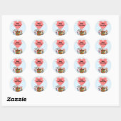 Rond Happy Chat de post-franchissement dans les Sticker (Feuille)