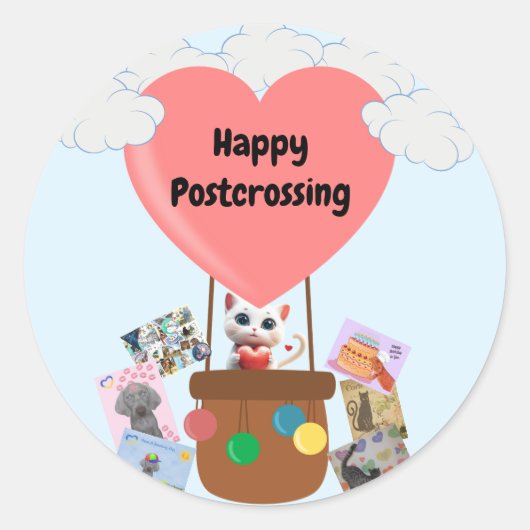 Rond Happy Chat de post-franchissement dans les Sticker (Devant)
