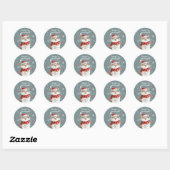 Rond Happy Chat Meow Sticker de Noël (Feuille)
