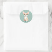 Rond Happy Chihuahua Sticker (Sac)