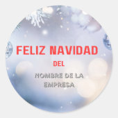 Rond Happy Christmas sticker - feliz Navidad (espagnol) (Devant)