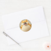 Rond Happy Chubby Cartoon Dog Sticker (Enveloppe)