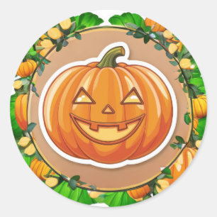 Rond Happy Citrouille Sticker