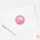 Rond Happy Cochon Classic Round Sticker (Enveloppe)
