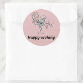 Rond Happy cuisine Sticker (Sac)