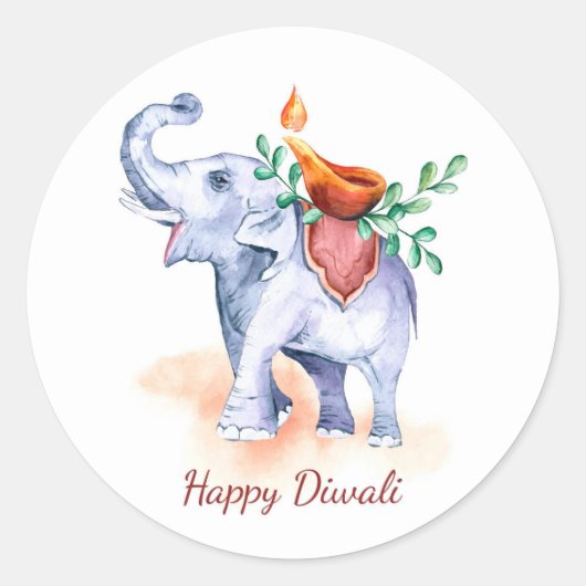 Rond Happy Diwali Classic Round Sticker (Devant)