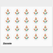 Rond Happy Diwali Classic Round Sticker (Feuille)