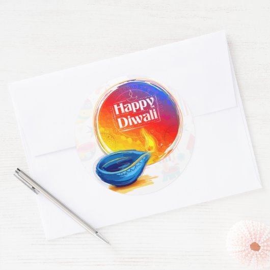 Rond Happy Diwali sticker (Enveloppe)