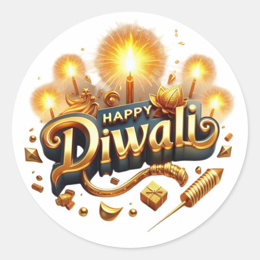Rond Happy Diwali sticker (Devant)