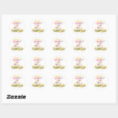 Rond Happy Easter Bunny Sticker – Cute Spring Design wi (Feuille)