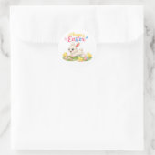 Rond Happy Easter Bunny Sticker – Cute Spring Design wi (Sac)