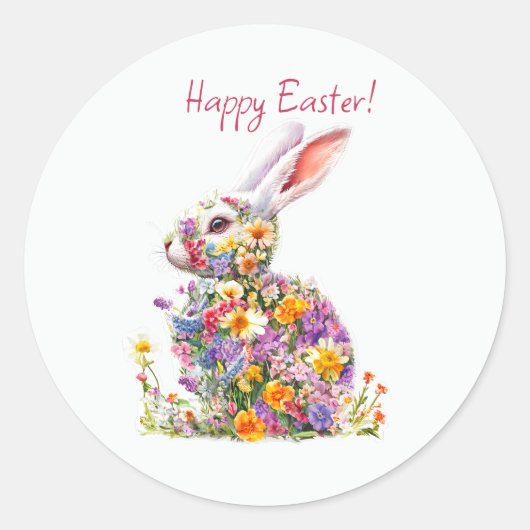 Rond Happy Easter Classic Round Sticker (Devant)