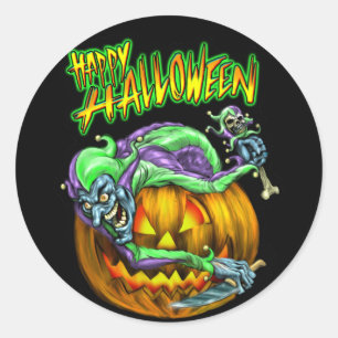 Rond Happy Halloween Déplaisant Sticker JesterKin