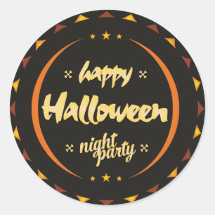 Rond Happy Halloween Night Party sticker