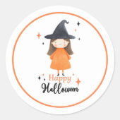Rond Happy Halloween sorcier Favoriser Sticker (Devant)