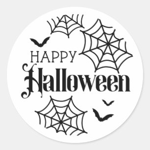 Rond Happy Halloween Spider Web Sticker