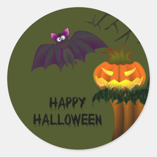 Rond Happy Halloween Sticker (Devant)