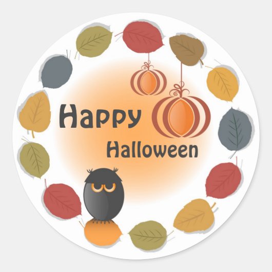 Rond Happy Halloween Sticker (Devant)