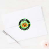 Rond Happy Halloween Sticker Citrouille & Candy (Enveloppe)