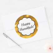 Rond Happy Hanoukka - Sticker en or (Enveloppe)