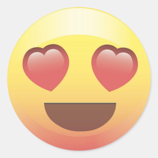 Rond Happy Heart Eyes Emoji Sticker Visage (Devant)