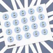 Rond Happy Holidays Polar Bear Bleu Sticker