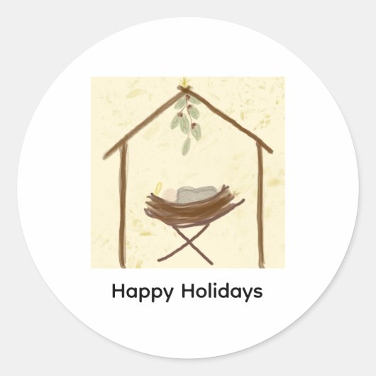 Rond Happy Holidays Sticker (Devant)