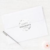 Rond Happy Holidays Sticker Faux Silver (Enveloppe)