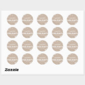 Rond Happy Holidays Sticker Kraft (Feuille)