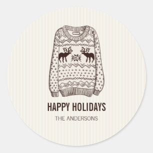 Rond Happy Holidays Vacances Essentials Sticker