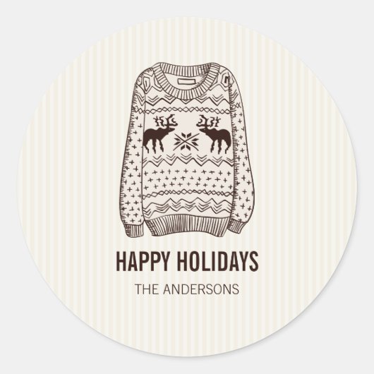 Rond Happy Holidays Vacances Essentials Sticker (Devant)