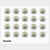 Rond Happy Holly Holiday Sticker (Feuille)