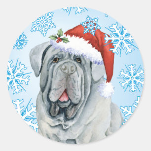 Rond Happy Howlidays Mastino Classic Round Sticker