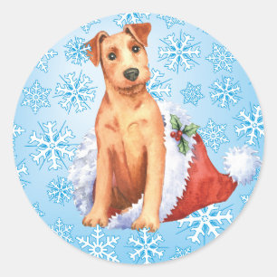 Rond Happy Howlidays Sticker irlandais Terrier