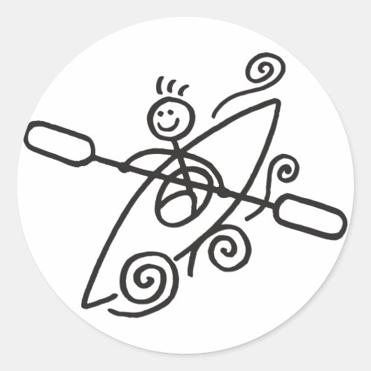 Rond Happy Kayak Sticker (Devant)
