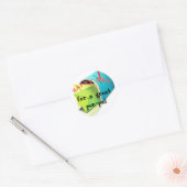 Rond Happy Mail Pen Sticker Sticker (Enveloppe)