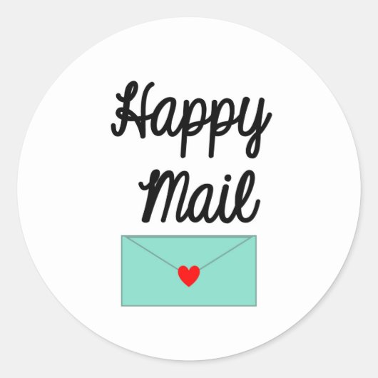 Rond Happy Mail Sticker - design d'enveloppe! ! (Devant)