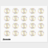 Rond Happy Mail Sticker - pastel rainbow strips or (Feuille)