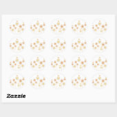 Rond Happy Orange BIrds Custom Round Sticker (Feuille)