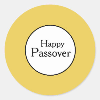 Rond Happy Passover Yellow White Round Sticker