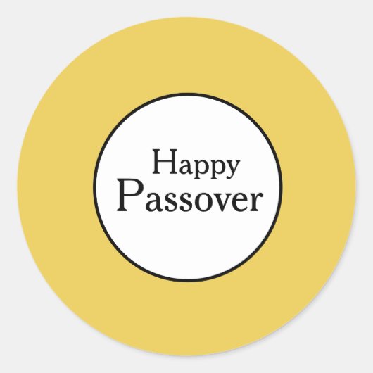 Rond Happy Passover Yellow White Round Sticker (Devant)