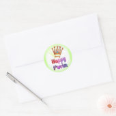 Rond Happy Purim fun sticker Crown avec Star of David (Enveloppe)