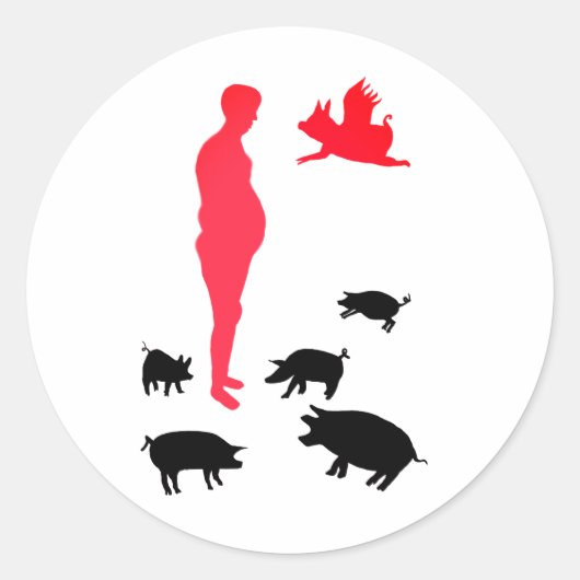 Rond Happy Repas Sticker végétarien La Ferme (Devant)