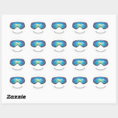 Rond Happy Skier/Snowboarder Sticker (Feuille)