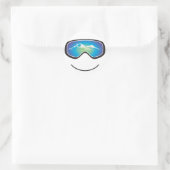 Rond Happy Skier/Snowboarder Sticker (Sac)