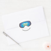 Rond Happy Skier/Snowboarder Sticker (Enveloppe)