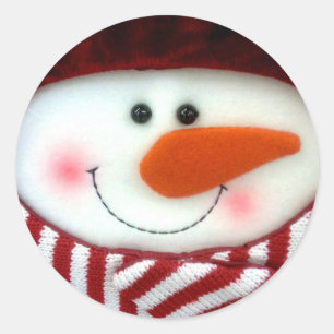 Rond Happy Snowman Sticker