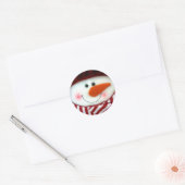 Rond Happy Snowman Sticker (Enveloppe)