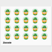 Rond Happy St Patrick's Day Leprechaun Round Sticker (Feuille)